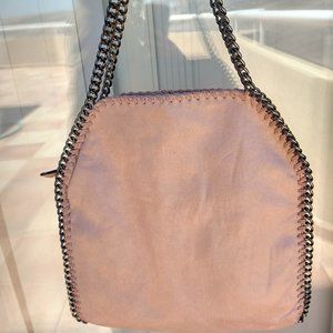 2-Chain Blush Pink Fold Over Tote